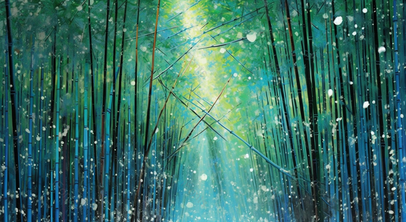冬天的竹林深处飘落雪花插画,插画/手绘图,插画/手绘图库,插画/手绘图下载,插画/手绘